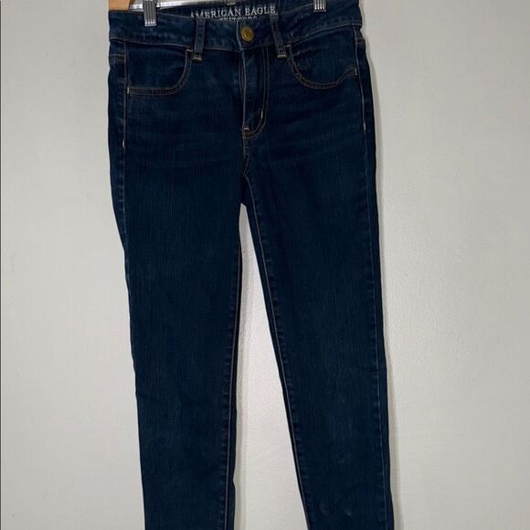 American Eagle Outfitters Blue Skinny Jeans Classic Fit - Picture 6 of 12
